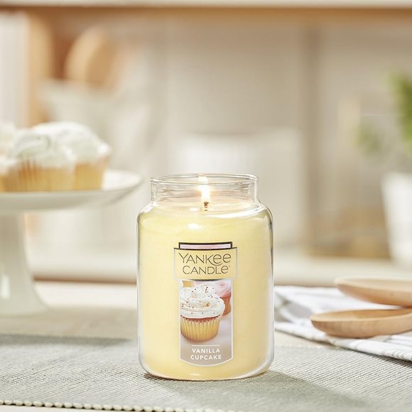 Candle Vanilla Cupcake Scented, Classic 22oz Large Jar Single Wick Candle, Over - Picture 1 of 4
